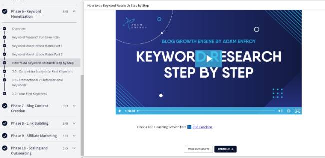 Revisión del curso Adam Enfroy (soy estudiante de Blog Growth Engine) Revisión del curso Adam Enfroy (soy estudiante de Blog Growth Engine)