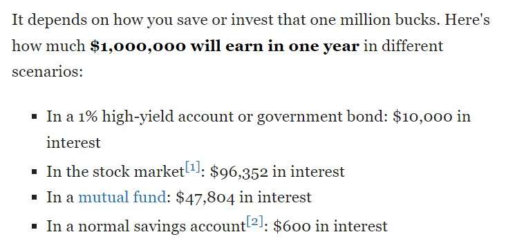 ¿Cuánto interés podría ganar por $1 millón?