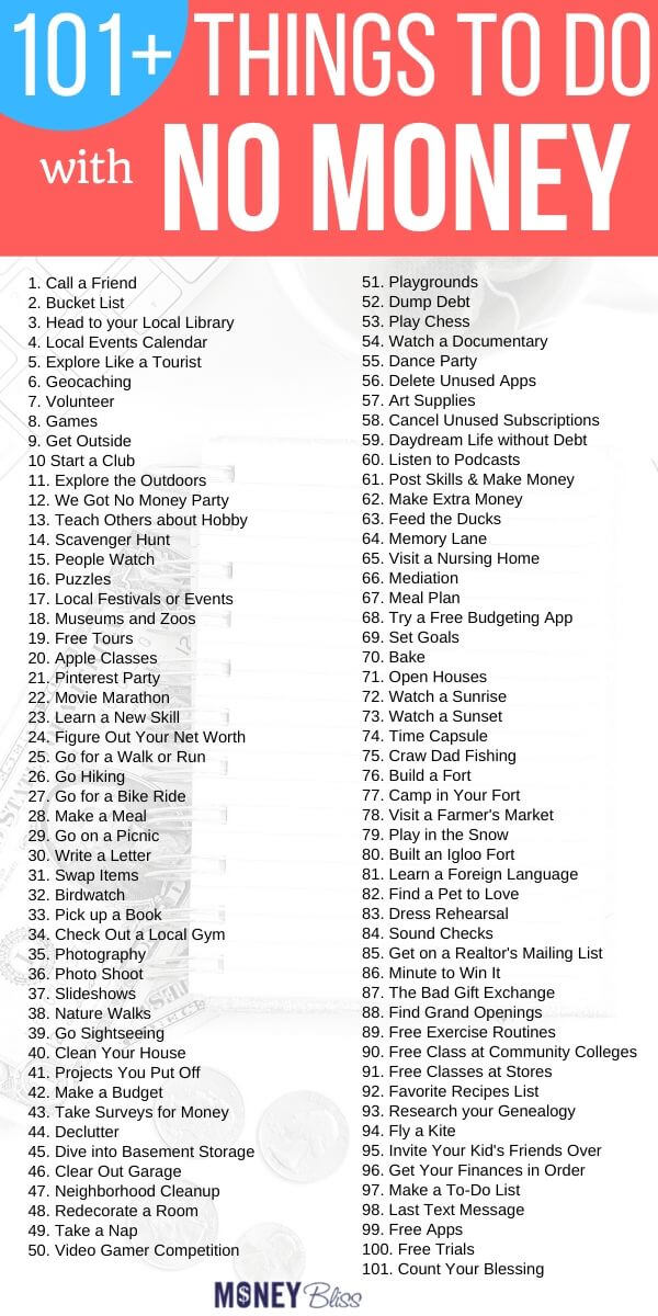 105 cosas divertidas para hacer sin dinero (actualizado para 2024)