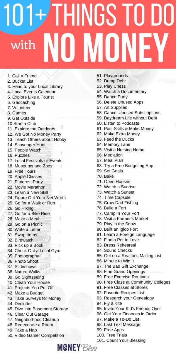 105 cosas divertidas para hacer sin dinero (actualizado para 2024) 105 cosas divertidas para hacer sin dinero (actualizado para 2024)