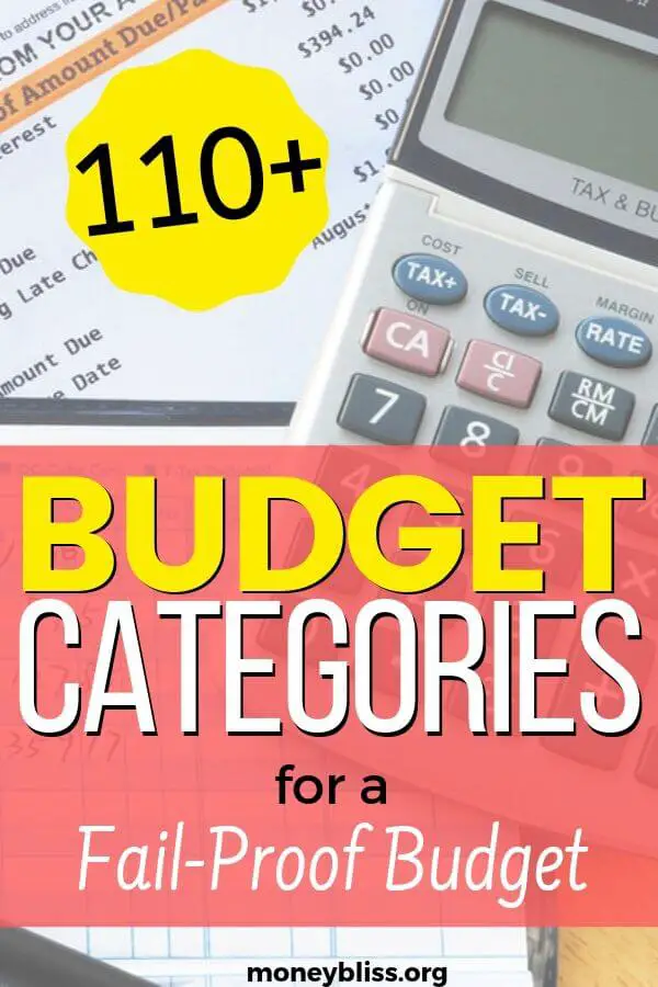 Más de 110 categorías de presupuesto personal para un presupuesto a prueba de fallos