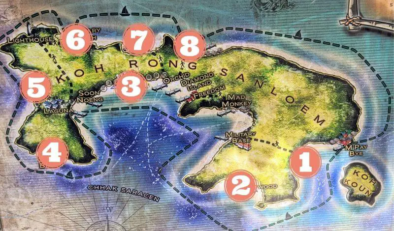 Playas de Koh Rong Samloem: la guía de viaje ÚLTIMA + lugares secretos (2023) Playas de Koh Rong Samloem: la guía de viaje ÚLTIMA + lugares secretos (2023)
